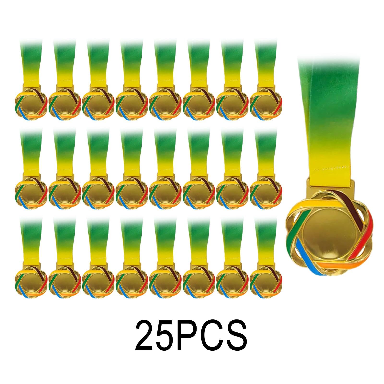 25 Stück medaillen mit Halsband Belohnungspreise Preismedaillen Spielpreise für Schüler Partygeschenk Schule Basketball Sport