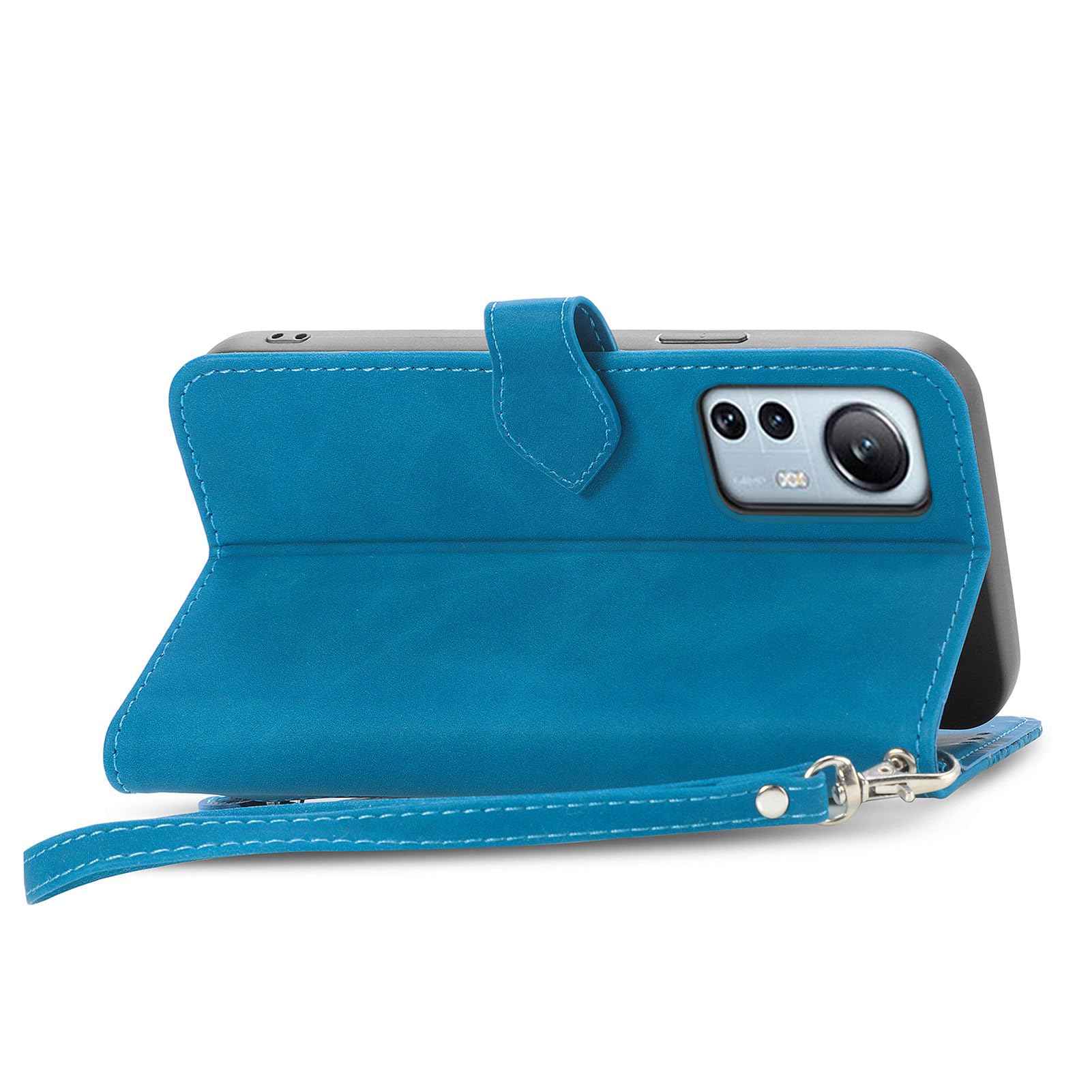 NEXCURIO Custodia a Libro Cover Portafoglio per Xiaomi Redmi Note 12 4G Flip Case in Pelle Fiori Donna con Tasca Zip Porta Carte Laccio Supporto Antiurto - Viola