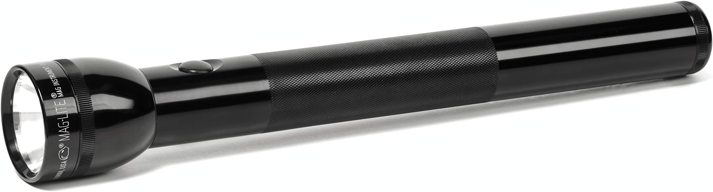 4-Cell D Incandescent Flashlight – Water-Resistant, Adjustable Beam, High-Intensity Xenon Bulb – Black