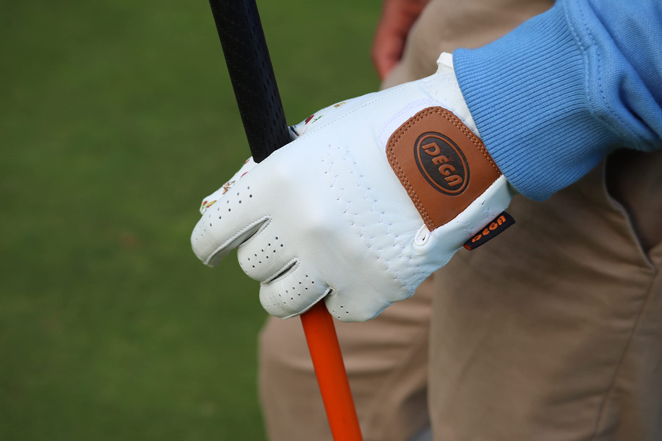 Dega 2 guantes de golf cabretta cuero hombres mano izquierda Tour preferido blanco gris