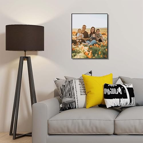 Miniatura 6 de Frametory - Marco de aluminio de 16 x 20 para fotos de 11 x 14 (en pulgadas), con paspartú marfil, de pared, con gancho de sierra, pestañas