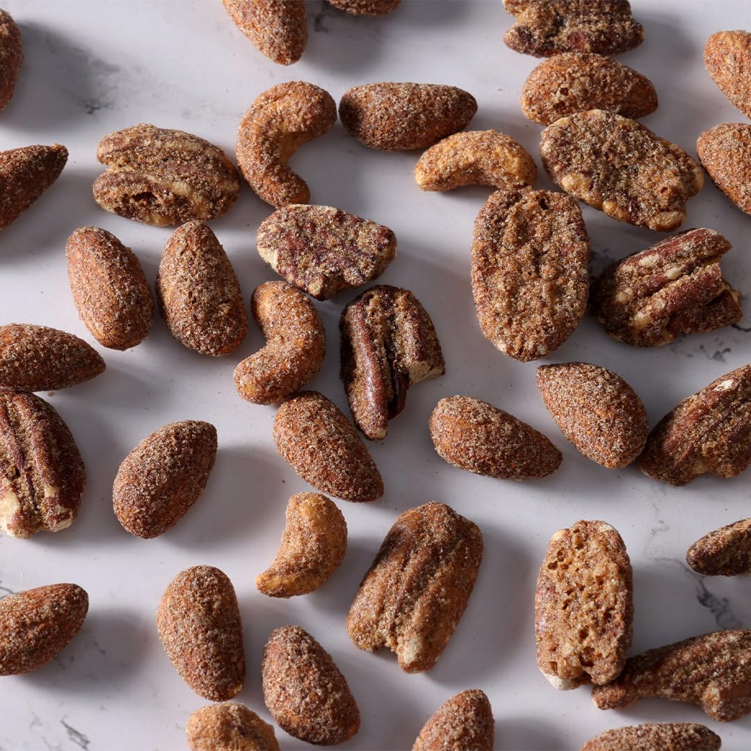 BobbySue's Nuts Some Like It Hot Gourmet Nut Mix, Spicy Snacks, All Natural, Gluten Free, Low Sugar, and High Protein Nuts Mix of Almonds, Cashews, Pecans, 3.5 Oz, 8 Pack