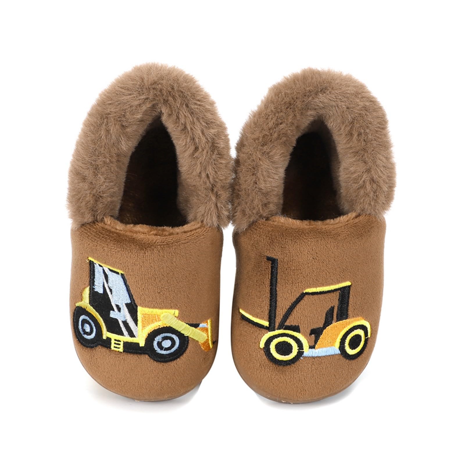 LACOFIA Chaussons antidérapantes d'hiver pour garçons Pantoufles de Maison Chaudes en Peluche Enfant