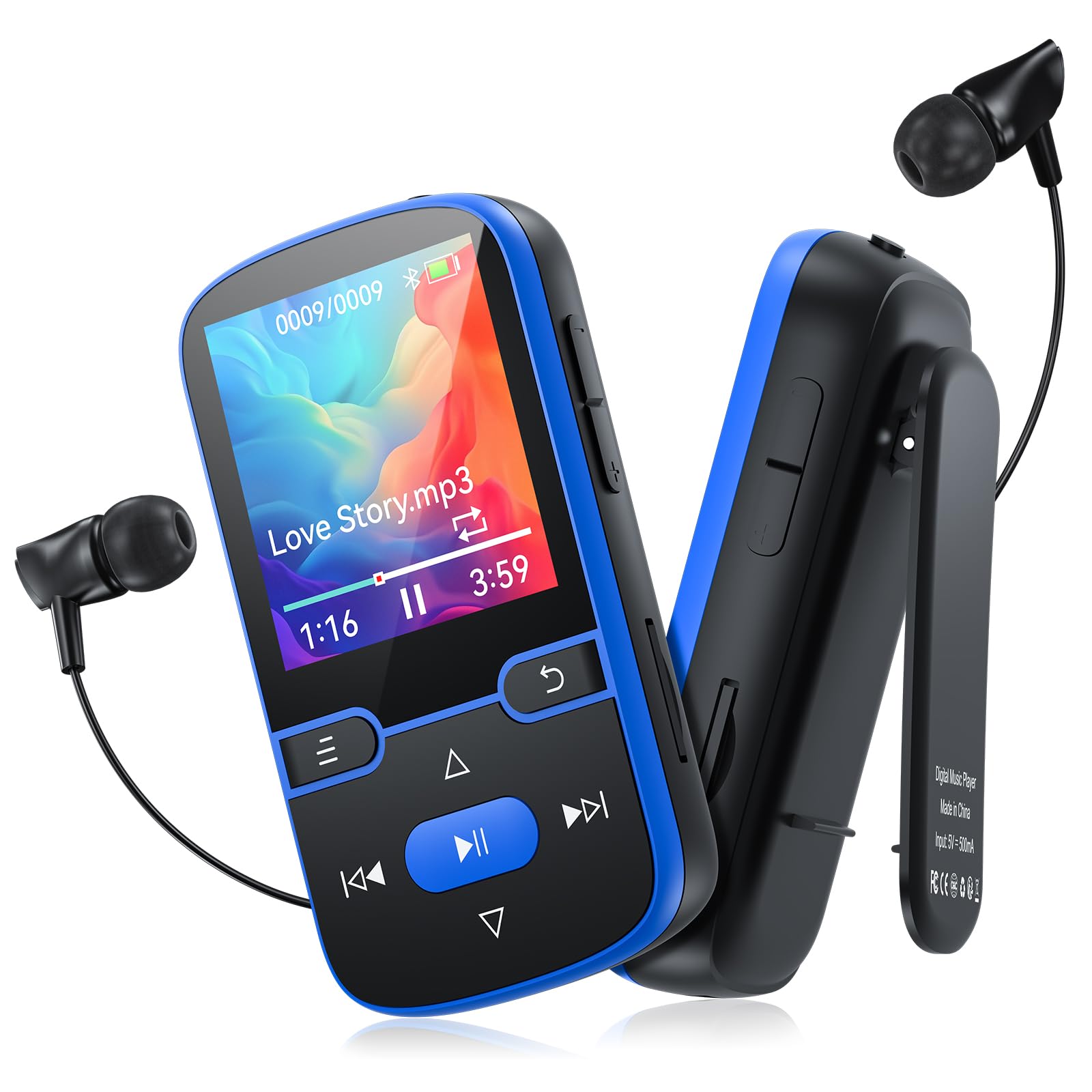 64 GB MP3 Player Bluetooth 5.3 mit Clip für Kinder Tragbarer mit FM-Radio