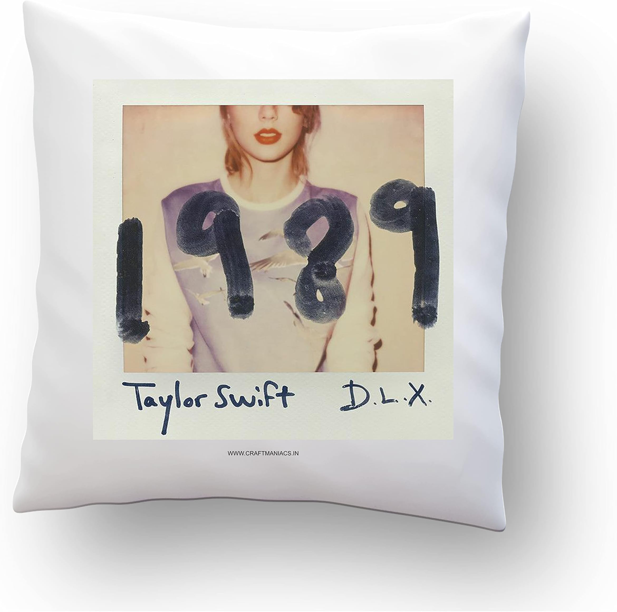 CRAFT MANIACSCRAFT MANIACS Taylor Swift 1989 Polaroid Cover Theme 16*16 INCHES Pillow with Filler | Merch for Taylor Swift Lovers, Square