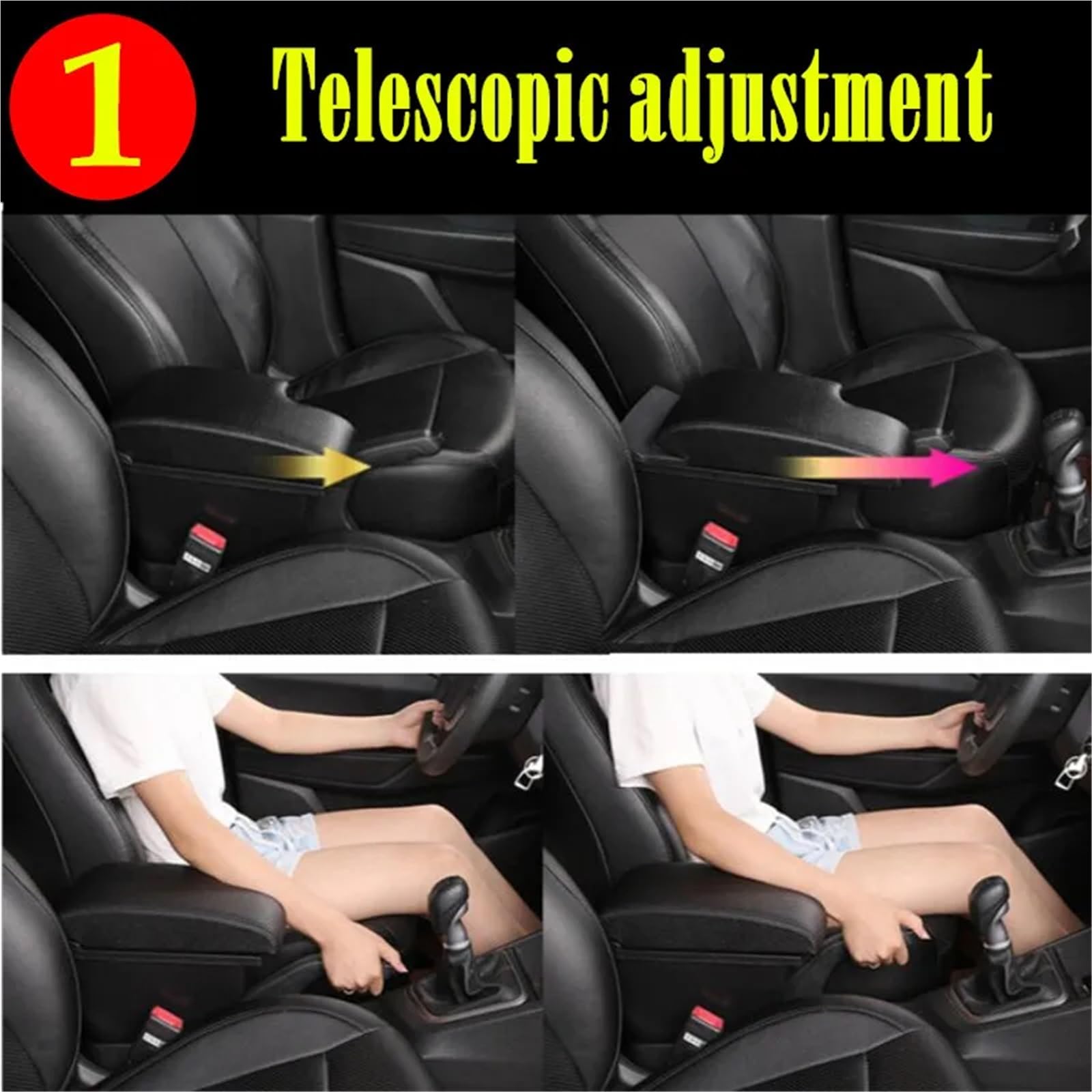 Konsola Środkowa Pasuje do Hyundaia Pasuje do SOLARISA Pasuje do Hyundaia Pasuje do Accent RB Podłokietnik samochodowy Schowek centralny Modernizacja USB(A3 Black leather)