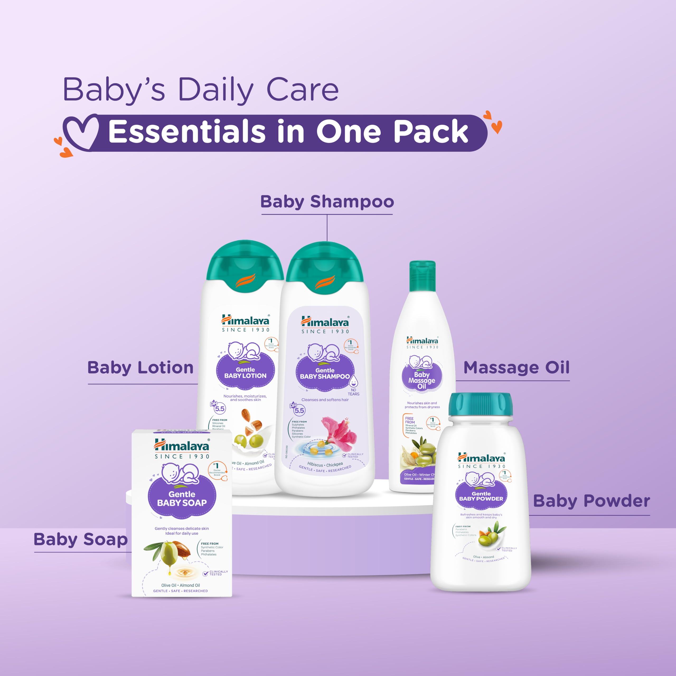 Himalaya Happy Baby Gift Pack 5s with Newborn Baby Essentials | No.1 Doctor Recommended Brand | Complete Baby Care Kit | Safe for Newborns | Perfect for Every Baby Celebration 1