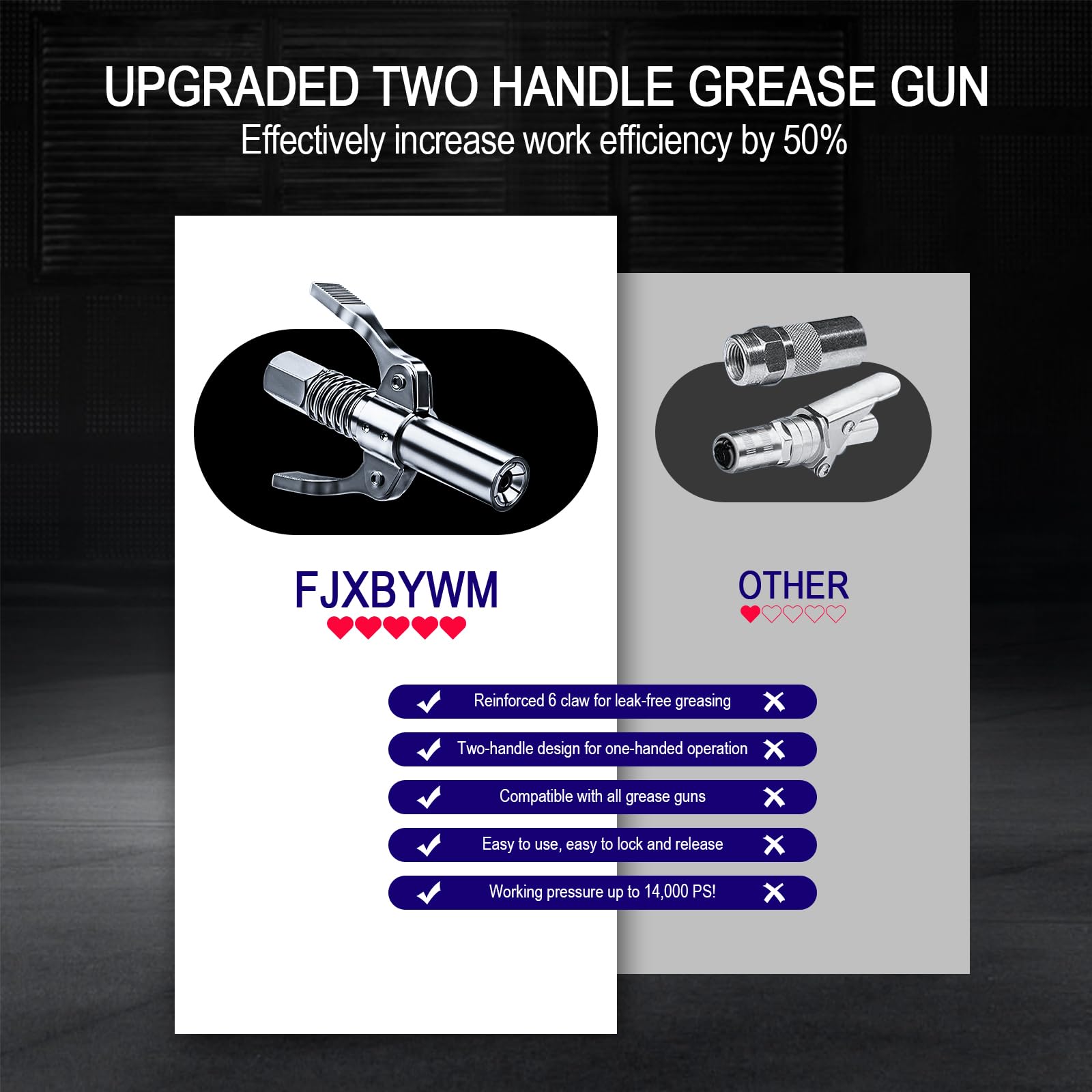 FJXBYWM 2PCS Grease Gun Coupler Grease Gun Lock Coupler, Grease Gun Tips Locking Grease Joint Fittings Compatible with All Grease Guns, Suitable for Automobiles, Ships Industrial Machinery Etc. 3