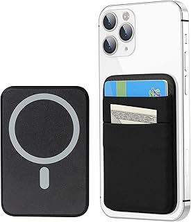 Senose Magnetic Wallet Compatible for MagSafe, Lycra Phone Card Holder Double Layer Card Wallet Compatible for iPhone 14 Pro Max/14 Pro/14/13 Pro Max/13 Pro/13/12 Pro Max/12 Pro/12 (Black)