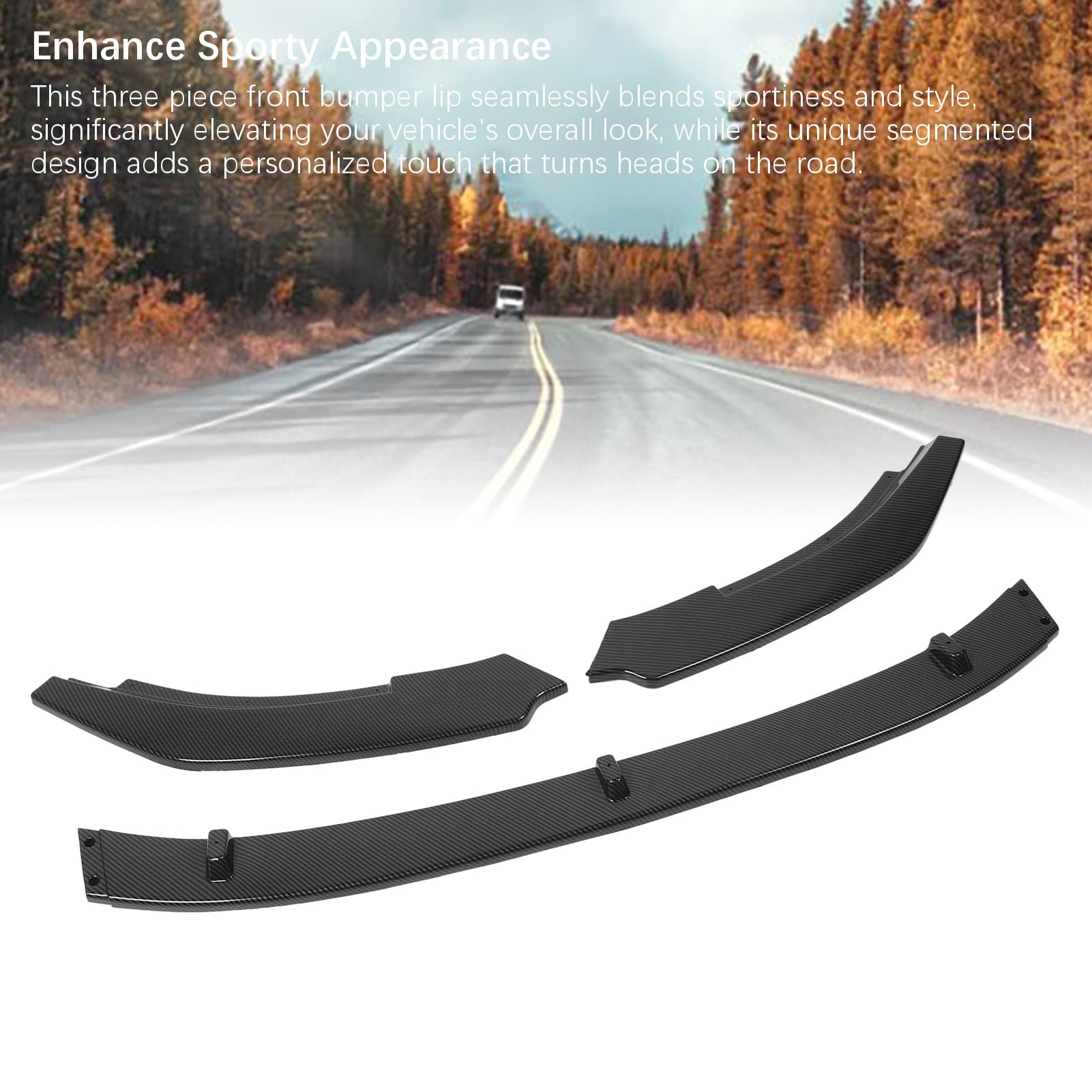 Przedni Zderzak Lip Siler, 3PCS ABS Car Front Drumiper Lip Silera dla Mk6 R20 R 2008-2013, Zastępca Dyfuzora Wargowego, Przednie Zderzak Rozdzielacz Podbródka do Ust Przedni (3)