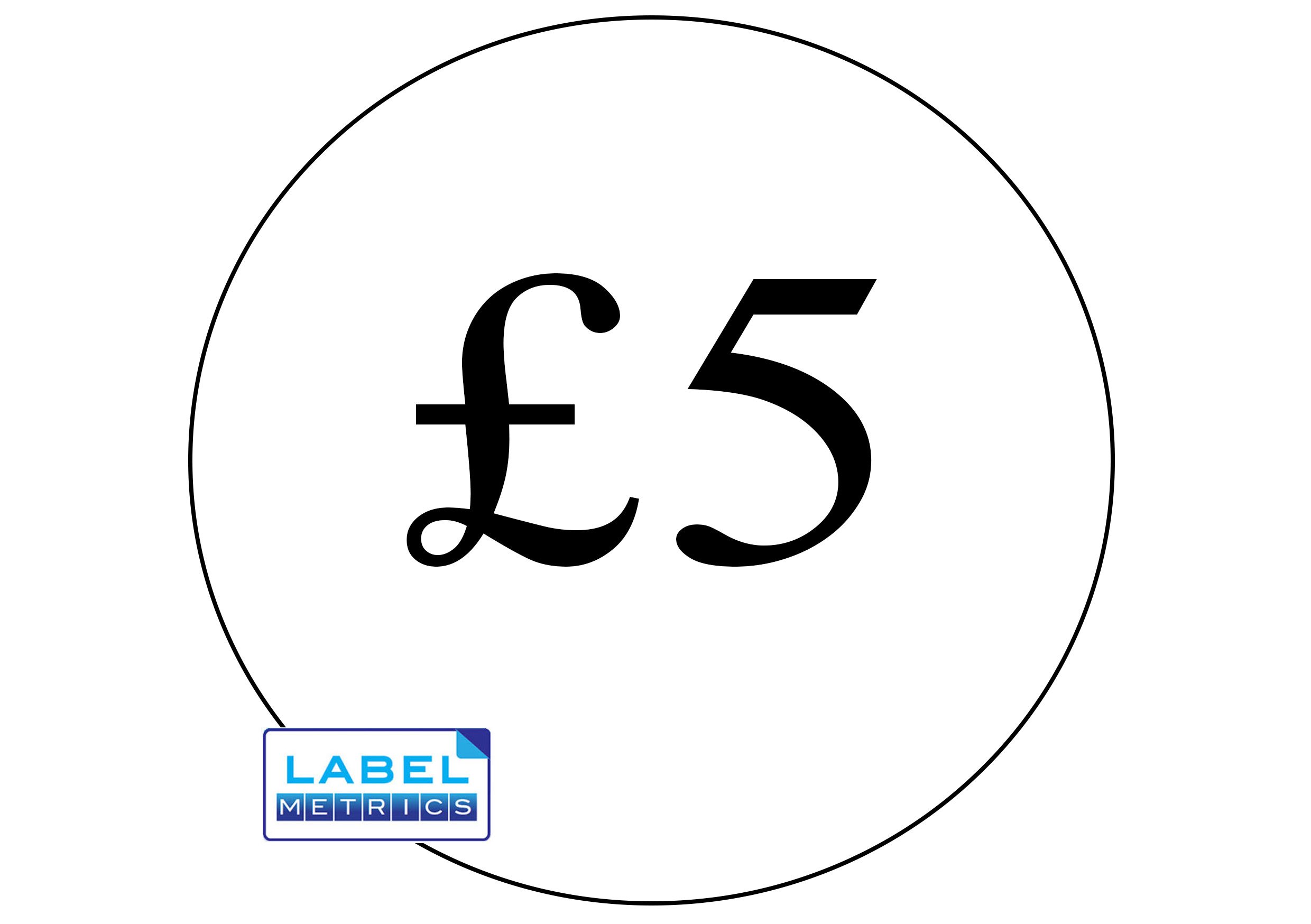 500 x Retail Price Labels/Stickers 50p - £10 Self Adhesive Labels, Permanent Adhesive - White Label, Black Text. (£5)