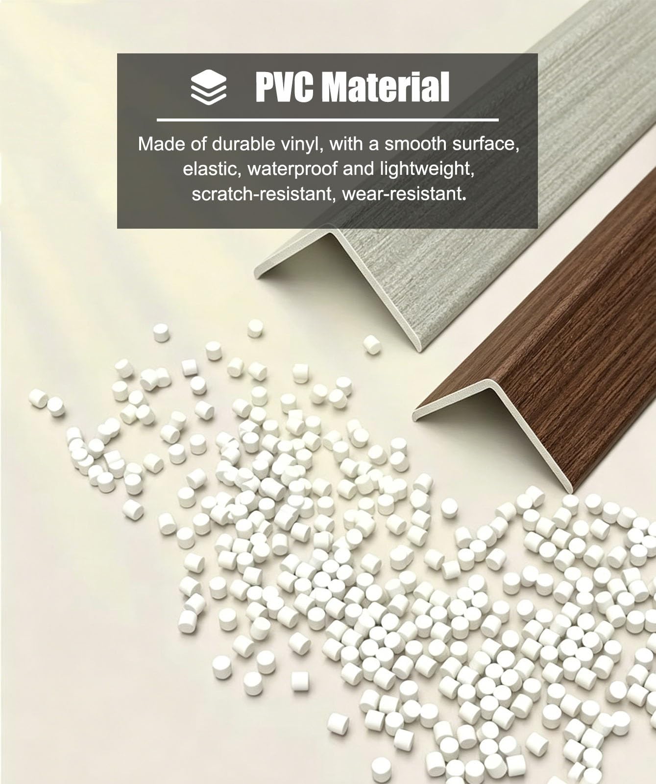 Übergangsprofil Eckenschutz aus PVC in Holzoptik, Selbstklebender Treppenkantenschutz, L-Profil für Außentreppenkanten, Kantenschutz für Möbel(Style D,50x50mm (2"x2"))