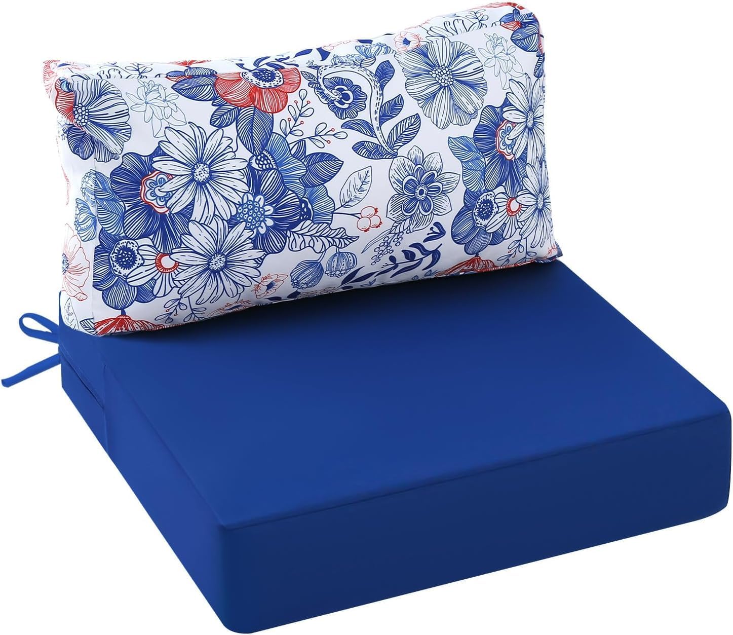 Outdoor Cushions for Patio Furniture, Outdoor Seat and Back Cushion, Waterproof Hampton Bay Deep Seat Replacement Couch Cushions for Lawn Garden, 28.5x28.5 Inch Dark Cerulean 28.5x28.5 Inch