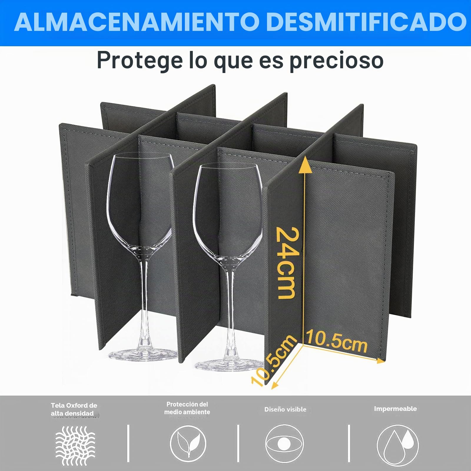 Soportes Para Copas de Vino,Caja de Almacenamiento Para Copas de Vino Recipiente de Almacenamiento Caja Plegable Para 24 Productos de Cristal Cocina,Bar,Restaurante,Gabinete,Vidrio
