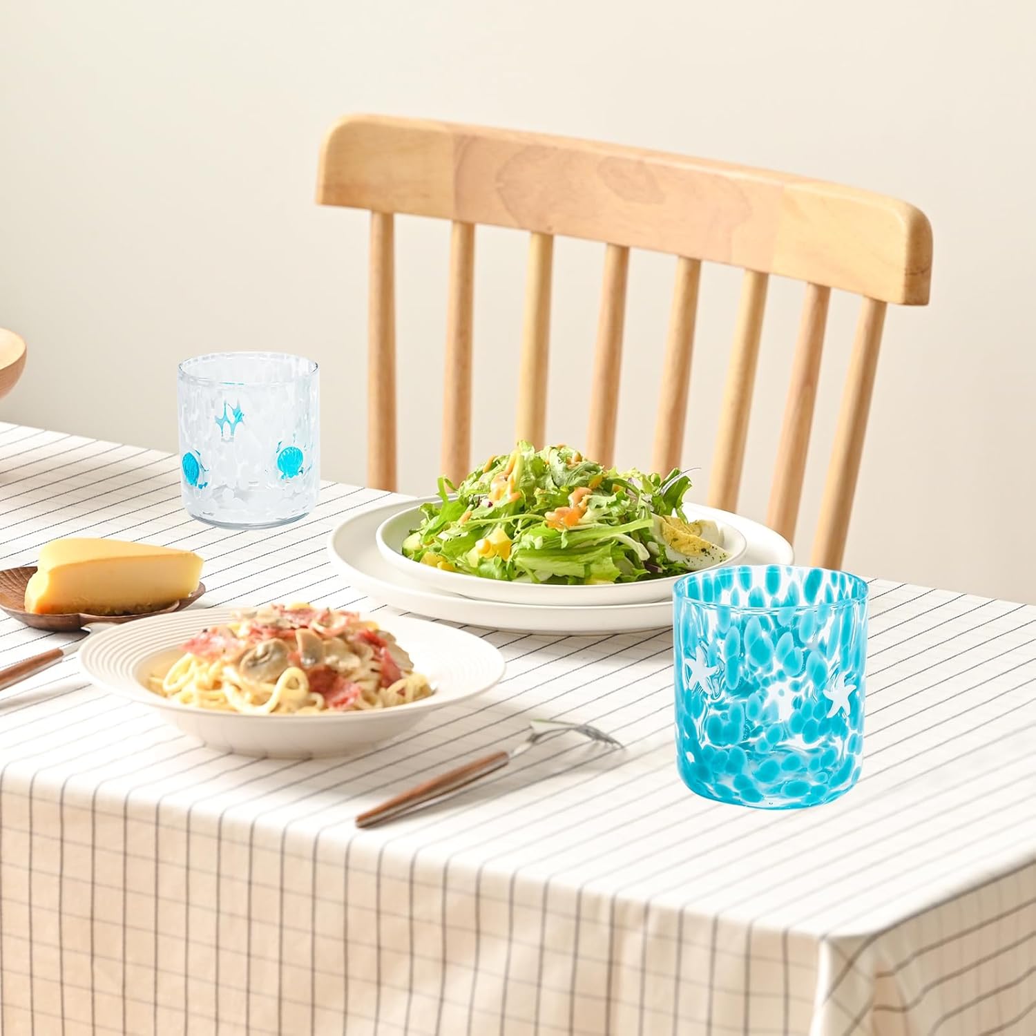 Whaline 2Pcs Ocean Icon Juice Glass 14 Oz Starfish Seashell Wine Glass Stemless Cocktail Drinking Cups for Home Party Favors Gift Supplies - Image 7