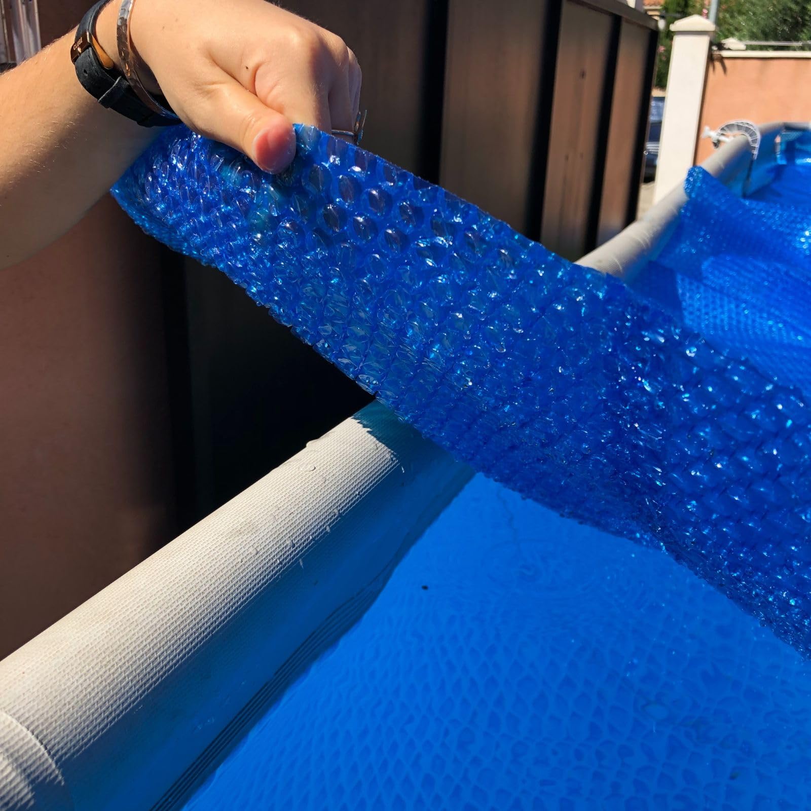 EDG - Bache à Bulles Solaire Piscine Ronde - Diamètre 350/360 cm - Bleu