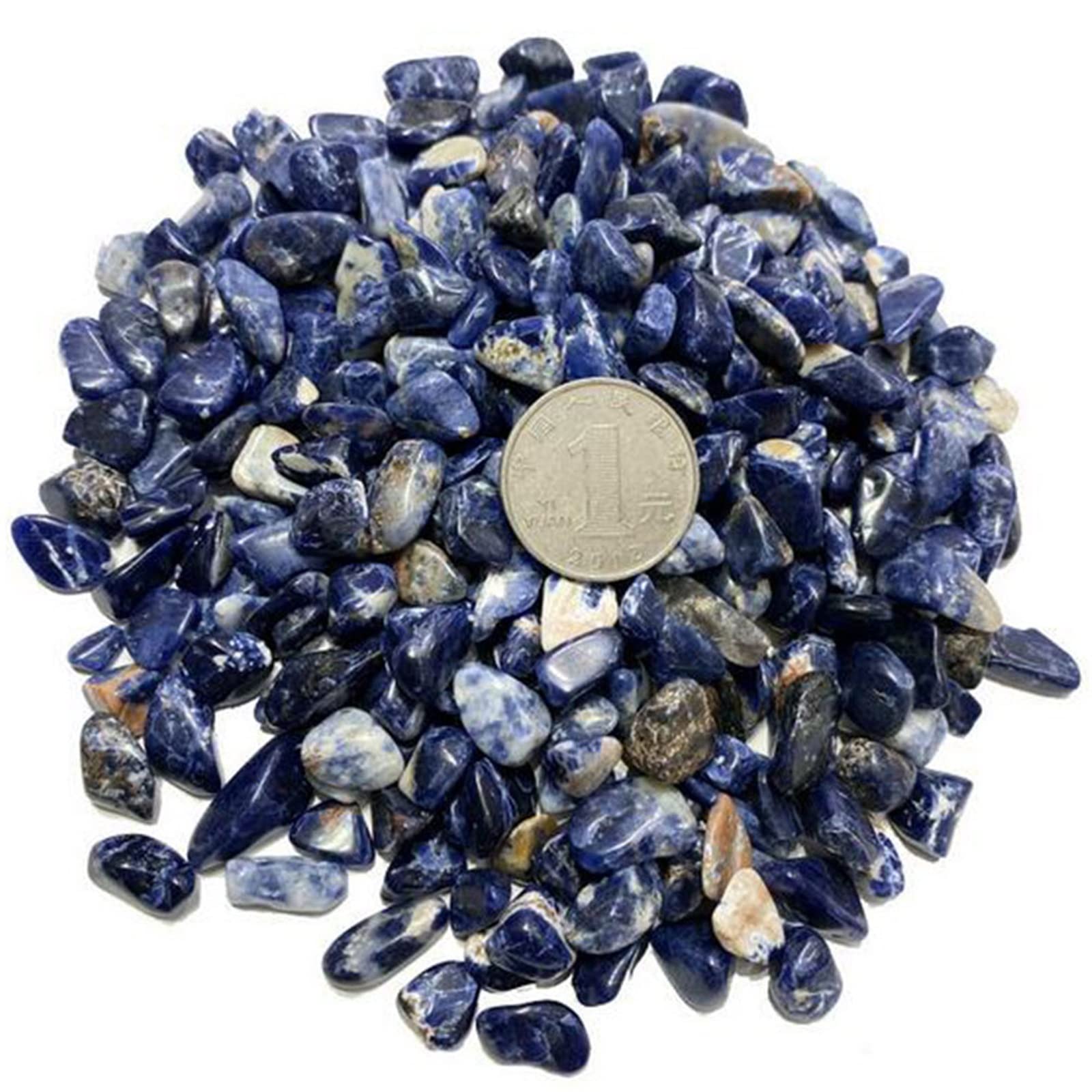 Paquete de 100g de Chips de sodalita Azul Natural, Piedra de Grava, Cristales de Cuarzo Pulido, Roca, decoración de la habitación del hogar, Acuario Inicio Colecciones