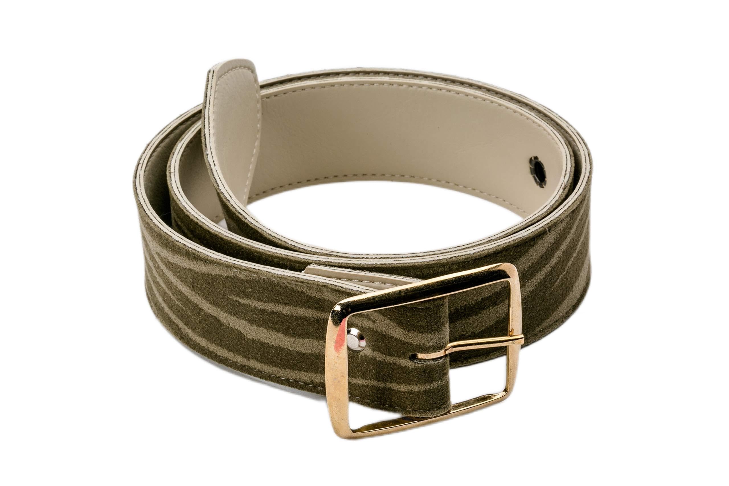 Animal Print and Cream Vegan Leather - Belts - Richard Fredrick