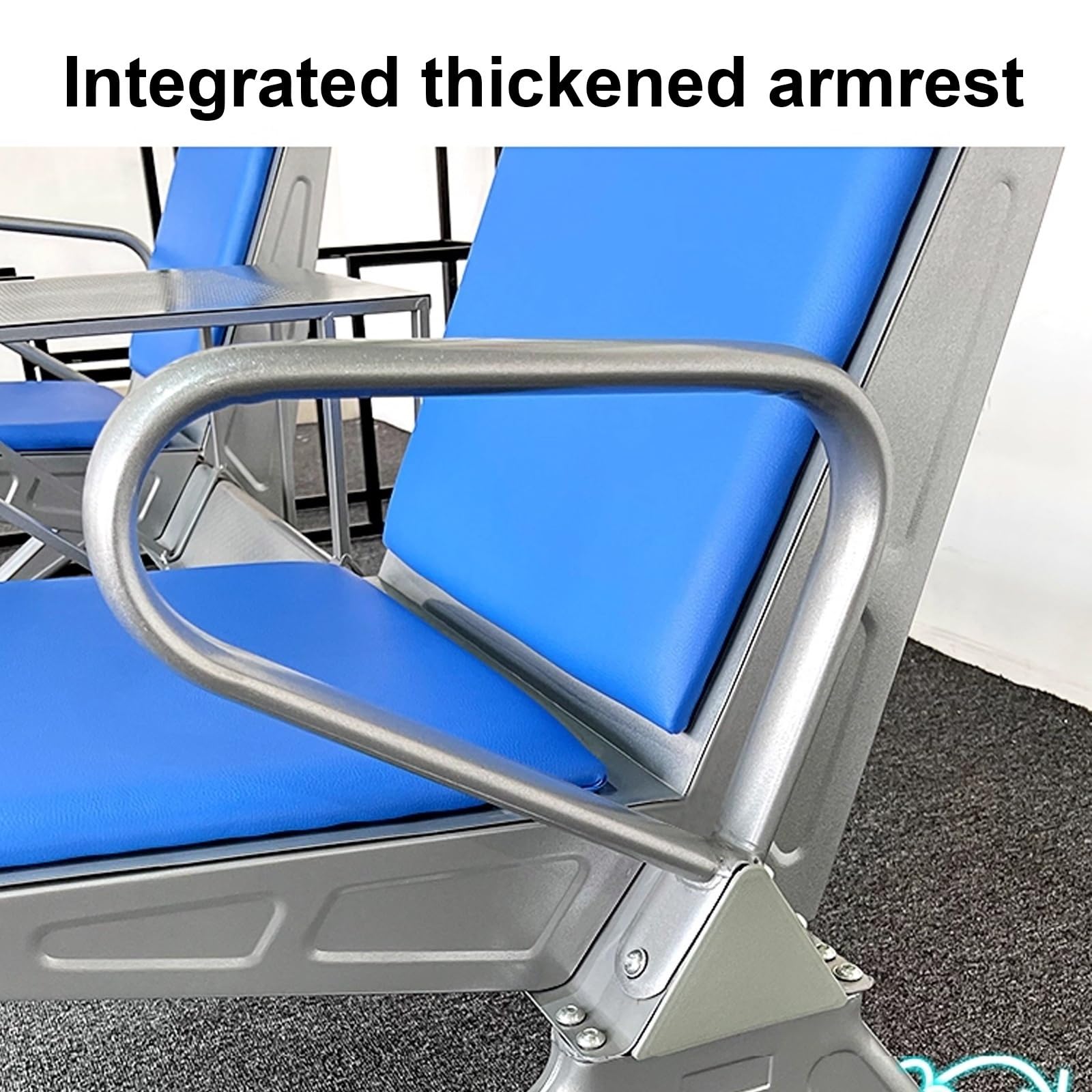 2-Sitzer Wartebank aus Kunstleder mit Armlehnen und erhöhter Rückenlehne – perfekt für Büro, Bank, Krankenhaus und Geschäft