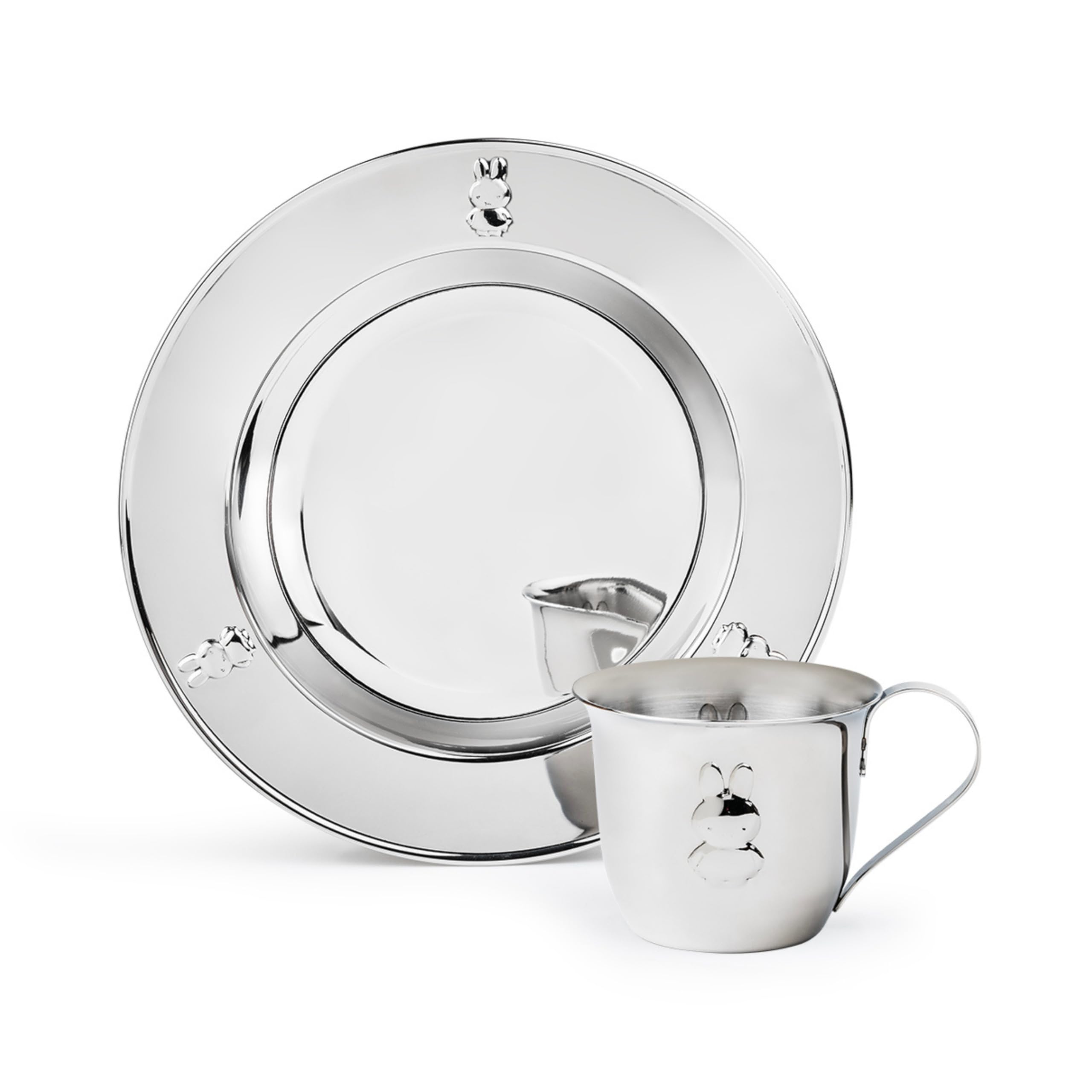 Zilverstad - Assiette et tasse Miffy en acier inoxydable