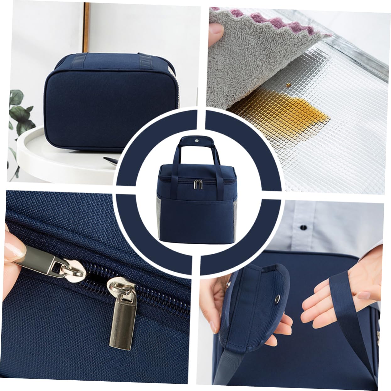 Isolierte Lunchtasche aus Oxford Stoff mit Großem Fassungsvermögen und Bequemem Griff für Schule und Picknick
