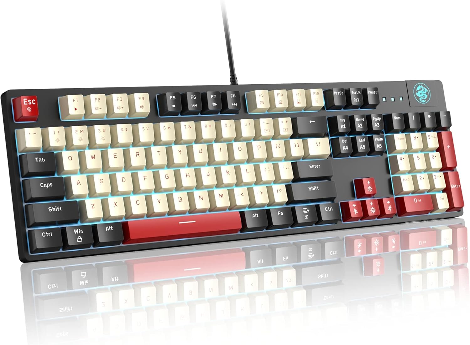 MageGee Mechanical Gaming Keyboard MKArmor LED Rainbow Backlit and