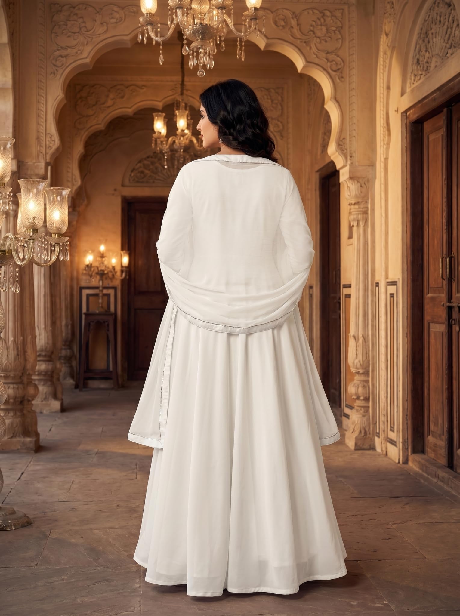 RUDRAPRAYAG Women Maxi Gown White 3
