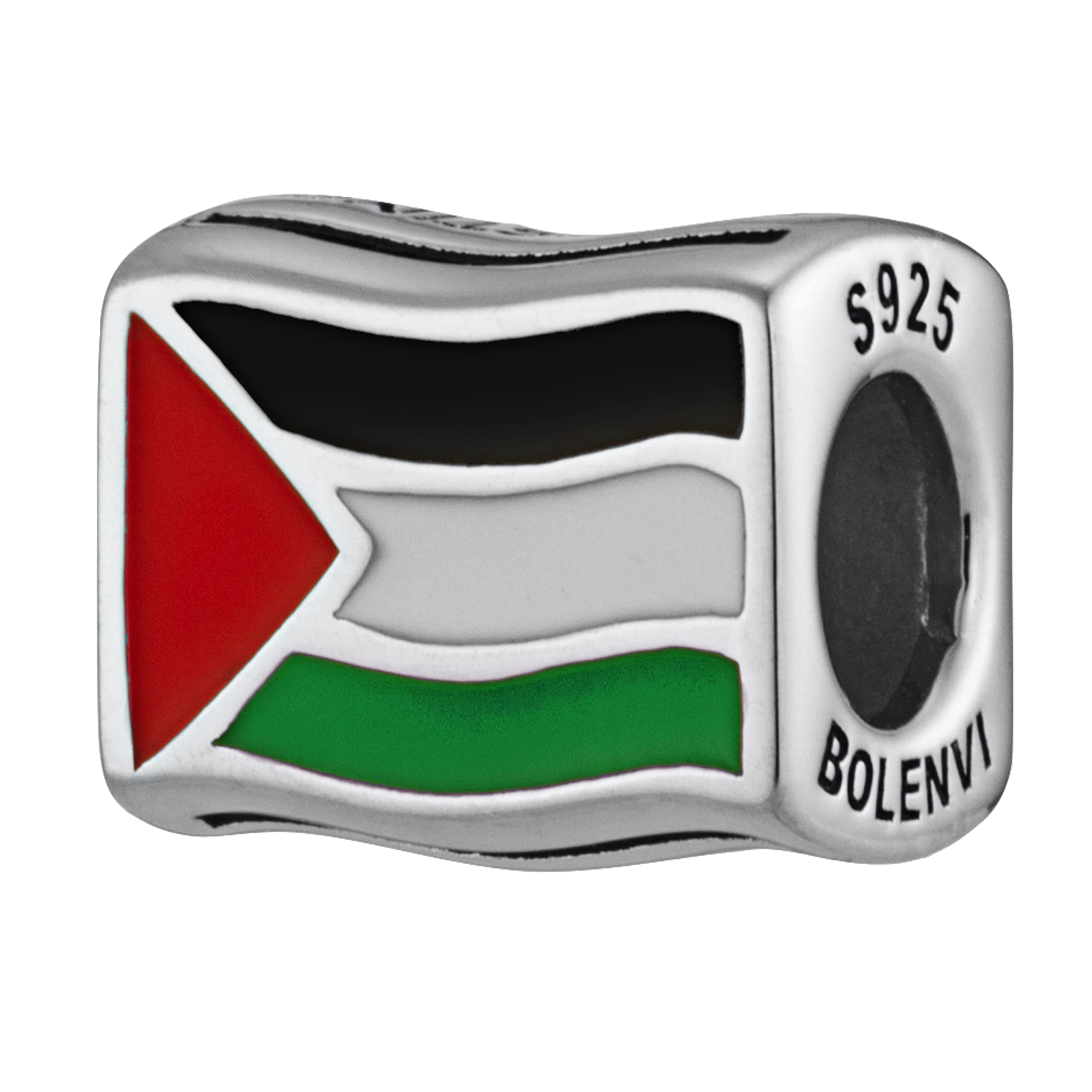 Flags Travel Country 925 Sterling Silver Charm Bead For Pandora & Similar Charm Bracelets or Necklaces
