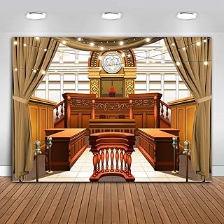 Courtroom Photography Backdrop European Archiculture Background Ace Attorney Referee Background Birthday Party Decoration Photo Booth Studio Props Cake Table Banner 7x5ft BJZSME164