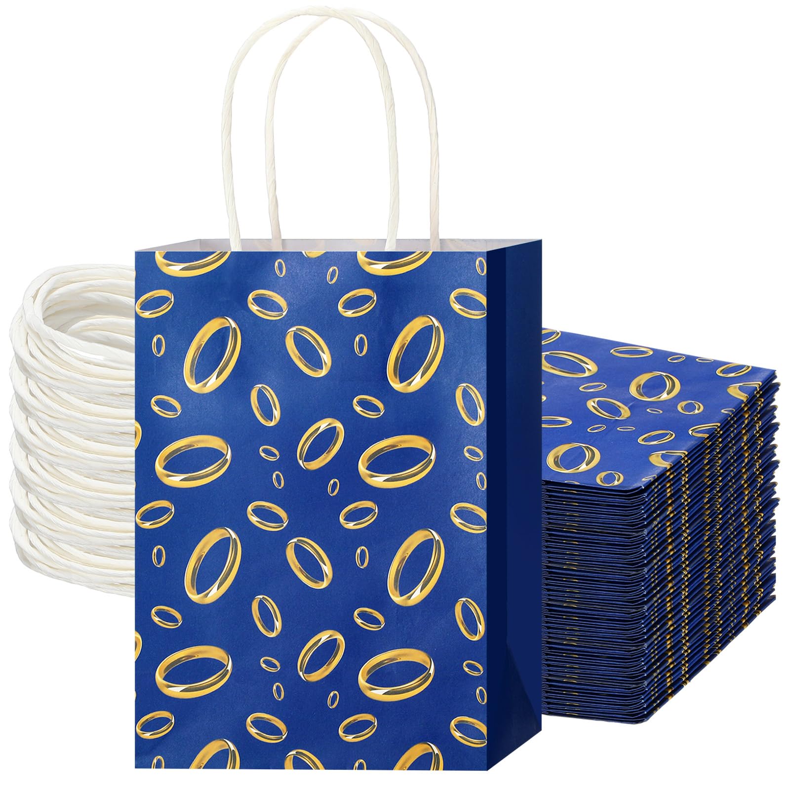 Czlotyh 24-Pack Blue Hedgehog Party Gift Bags - 8.25x5.25x3 Inch Paper Goodie Bags With Handles For Birthday, Video Game Theme, Candy & Treats
