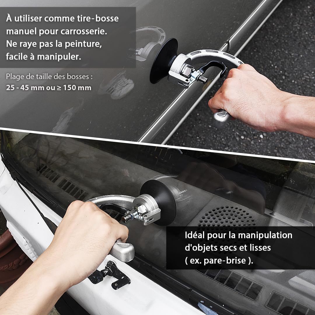 FIRSTINFO Ventouse Débosselage Carrosserie 75 mm, Débosseleur Sans Peinture Aluminium, Extracteur de Bosses pour Voiture, Outil de Réparation Carrosserie PDR A1504A