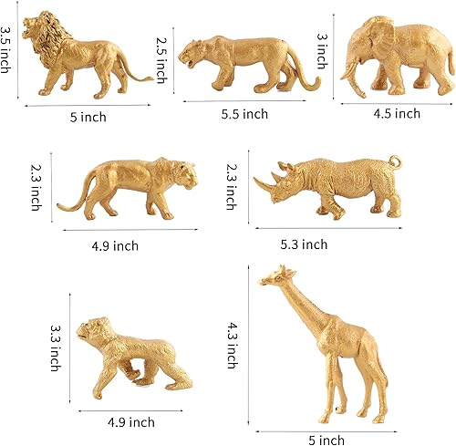 Miniatura 2 de 31 adornos dorados para tartas de animales de la selva de safari con bolas salvajes para cumpleaños, suministros de fiesta temática de selva salvaje