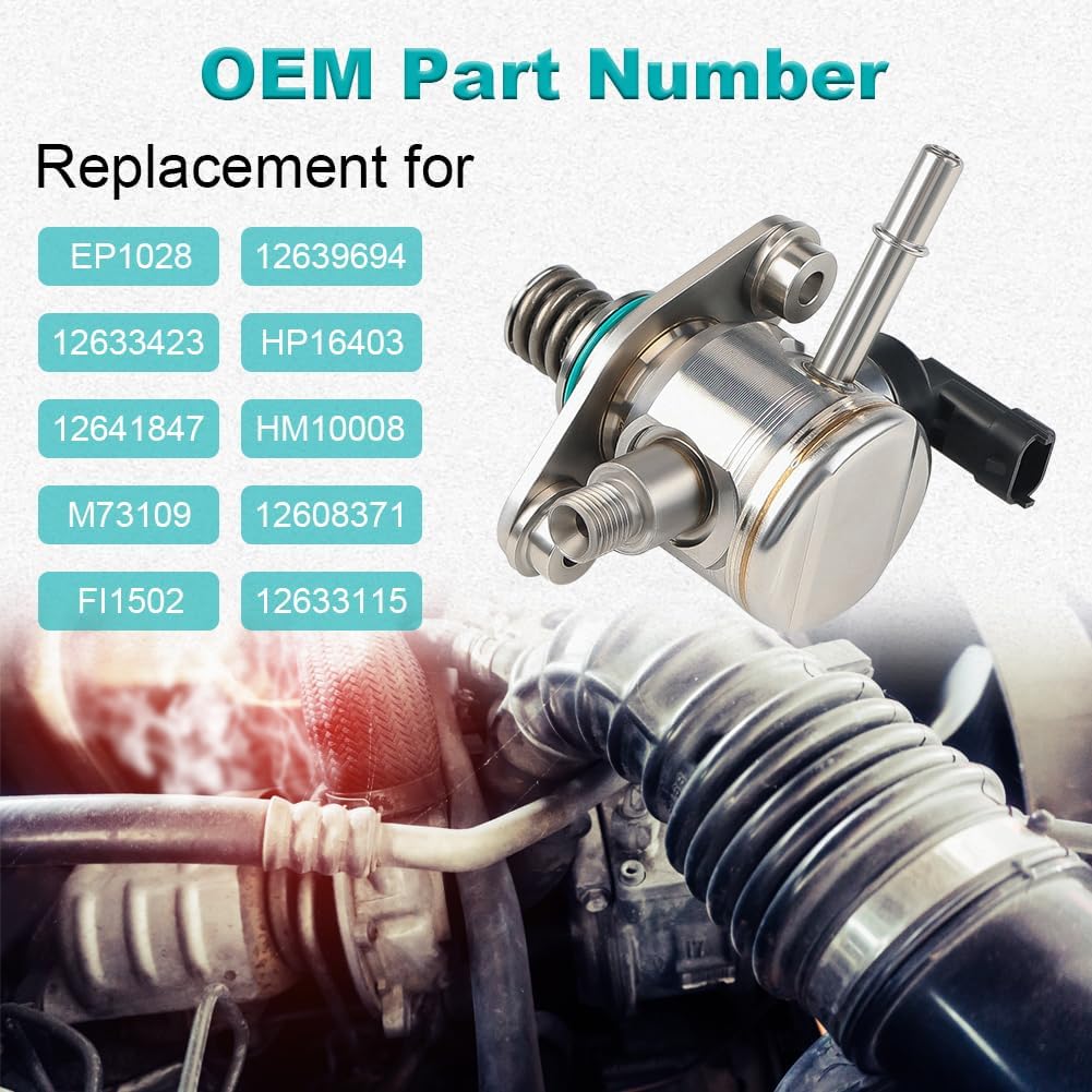 WATERWICH High Pressure Fuel Pump Compatible with Chevy Captiva Sport Impala Malibu Equinox Buick Lacrosse Regal Verano GMC Terrain 2010-2017 2.4L Replacement for EP1028 12639694