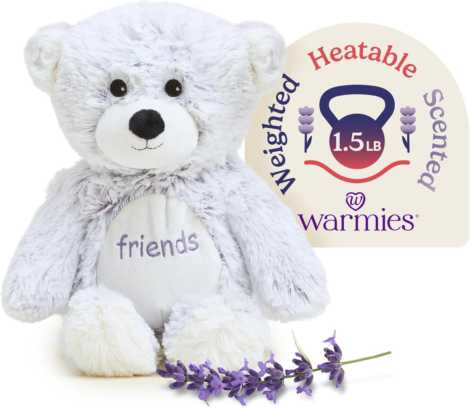 warmies Microwavable & Weighted Stuffed Animals, Friends Bear - Heated Stuffed Animal Plushie for Warmth & Comfort - Cute Soft Plush Toys for Adults & Children (Boys, Girls, Babies & Toddlers)