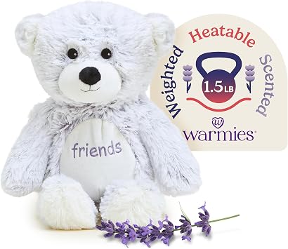 warmies Microwavable & Weighted Stuffed Animals, Friends Bear - Heated Stuffed Animal Plushie for Warmth & Comfort - Cute Soft Plush Toys for Adults & Children Boys, Girls, Babies & Toddlers