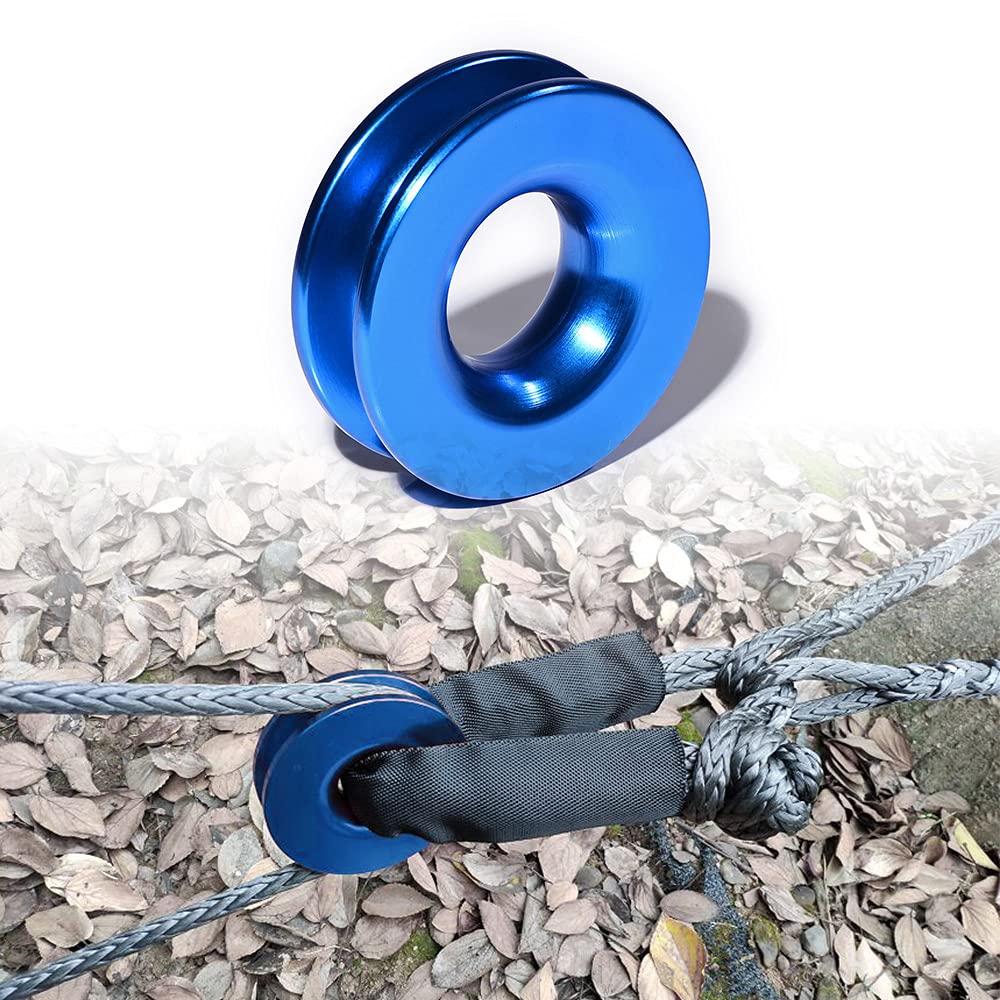 AstraDepot Blue Winch Recovery Accessory Ring 41000lbs T6 6061 Aluminum for 3/8