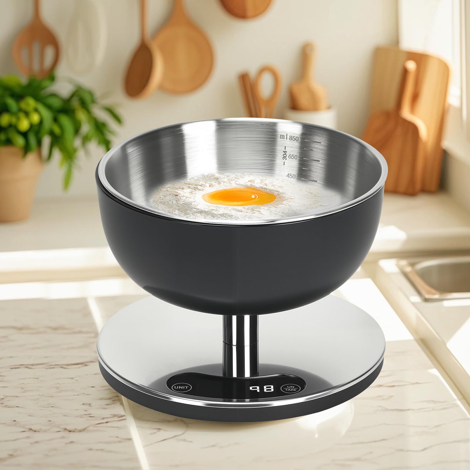 Báscula electrónica de cocina: báscula digital precisa, acero inoxidable impermeable, se puede utilizar para pesar con precisión harina, sal, cocinar y hornear preferencias