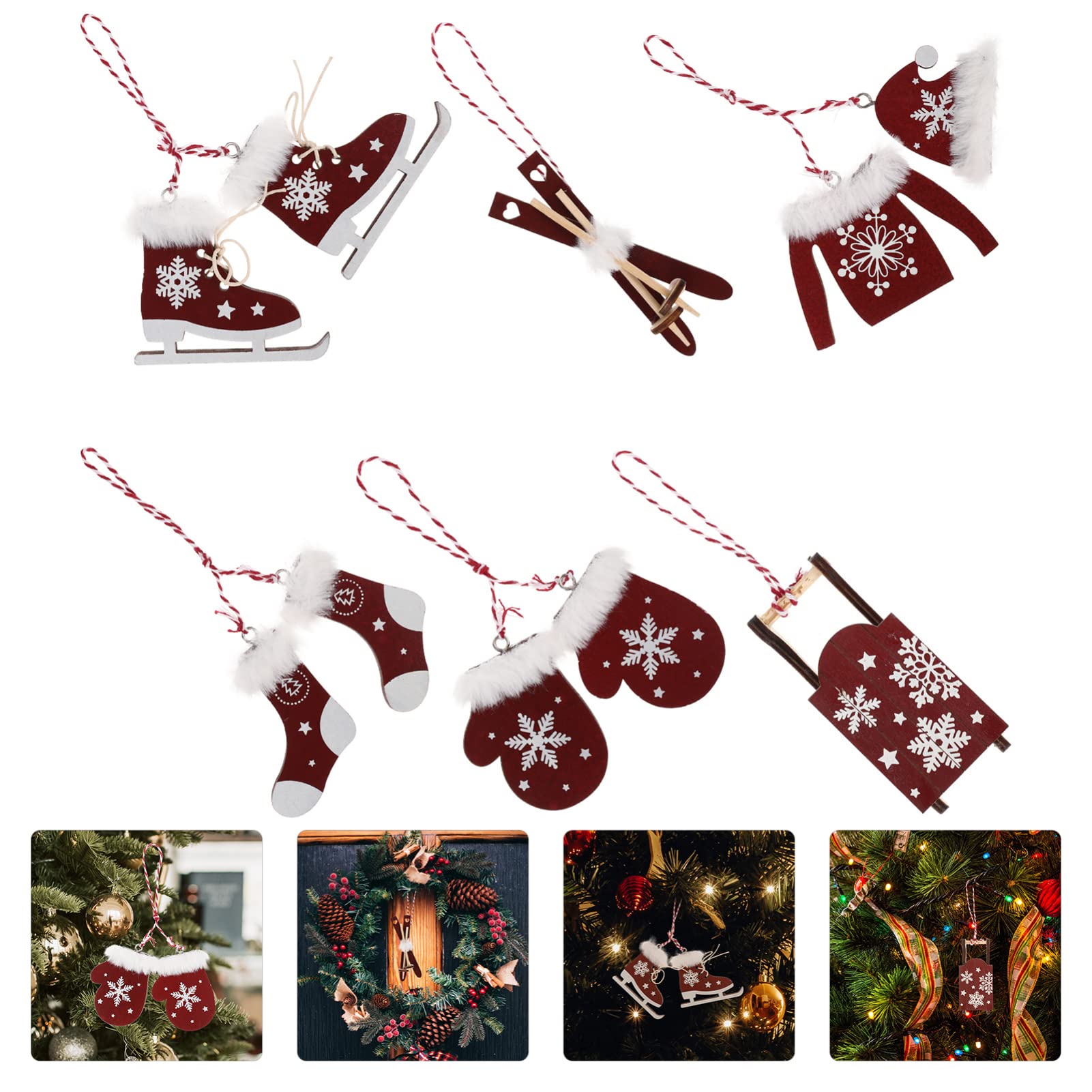 Alipis 4sätze Hängenden Holz-schneemann Weihnachtsbaum-anhängern Festliche Weihnachtsdekoration Für Zuhause Hotel Und Einkaufszentren Langlebig Und Platzsparend