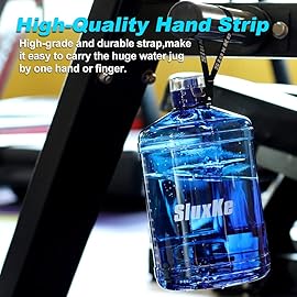 SLUXKE 1 Gallon Water Bottle Portable Water Jug Fitness Sports Daily Water Bottle with Motivational Time Marker,Leak-Proof, Wide Mouth, BPA Free Water Bottles for Sports Gym Fitness Work