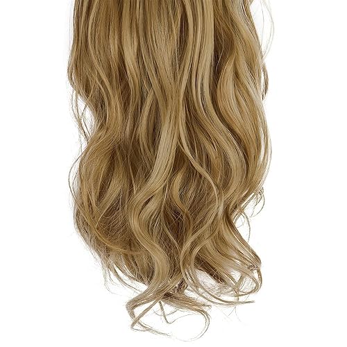 Miniatura 4 de OMGREAT Extensiones de cabello sintético con clip, de 24 pulgadas, ondulado, rizado, de cabeza completa, extensiones de cabello sintético para