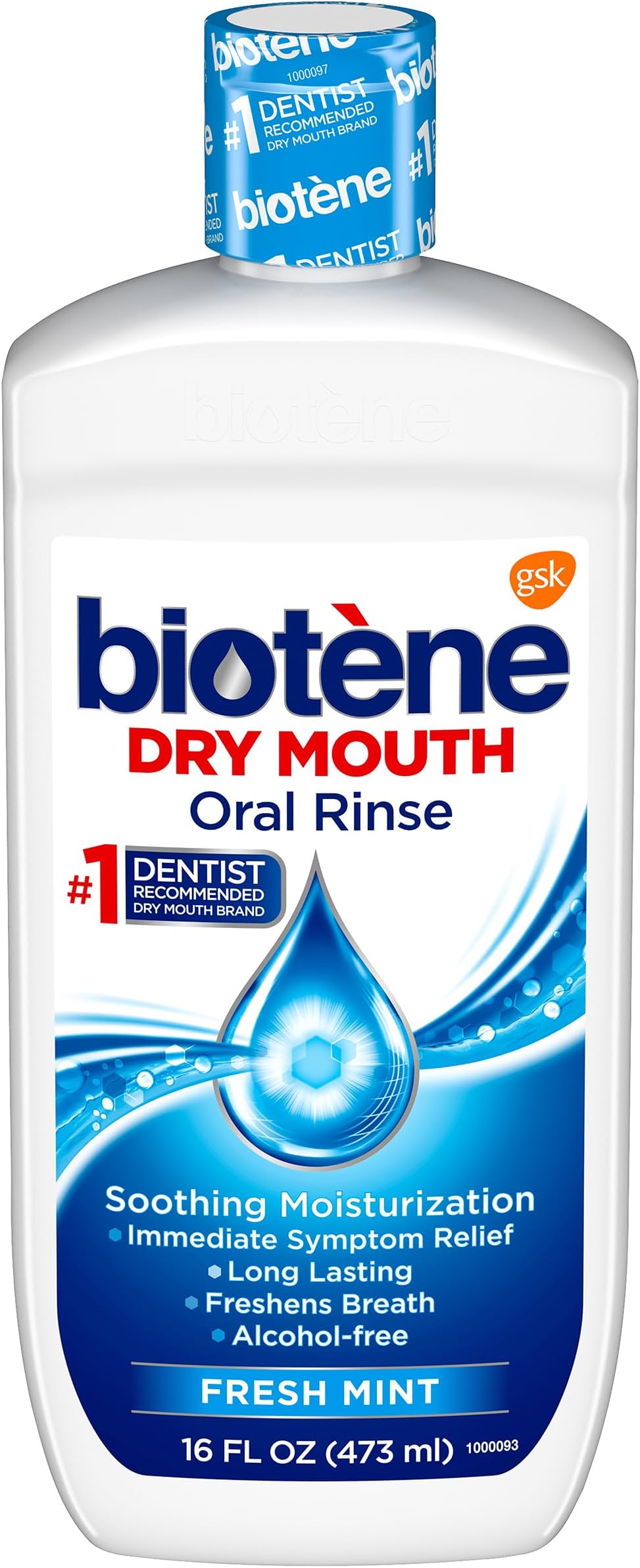 Oral Rinse Mouthwash for Dry Mouth, Breath Freshener and Dry Mouth Treatment, Fresh Mint - 16 fl oz