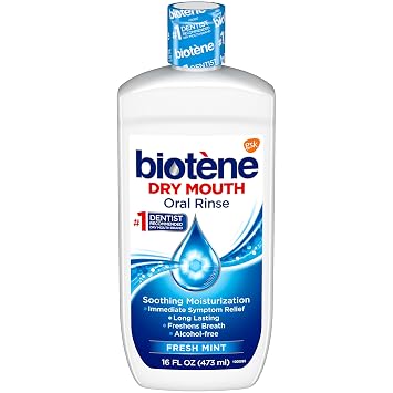 biotene Oral Rinse Mouthwash for Dry Mouth, Breath Freshener and Dry Mouth Treatment, Fresh Mint - 16 fl oz