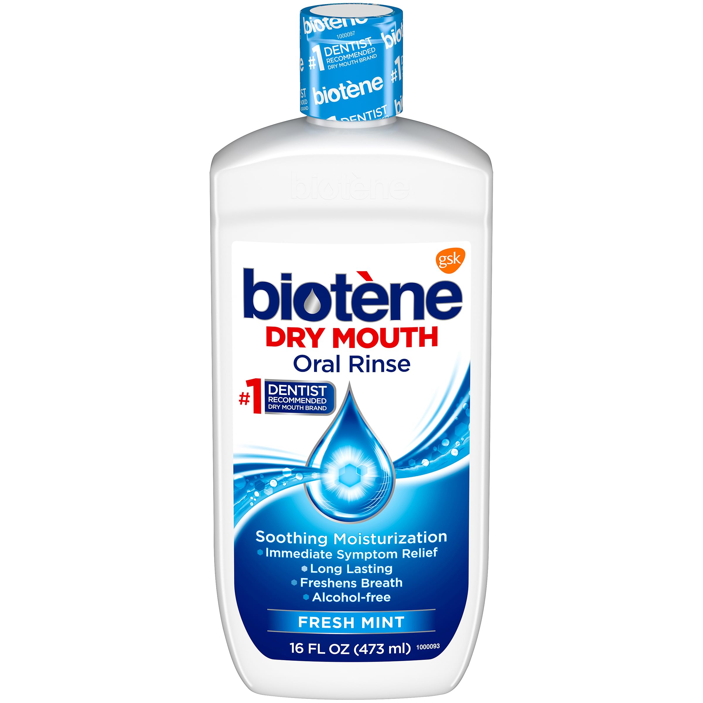 biotèneOral Rinse Mouthwash for Dry Mouth, Breath Freshener and Dry Mouth Treatment, Fresh Mint - 16 fl oz