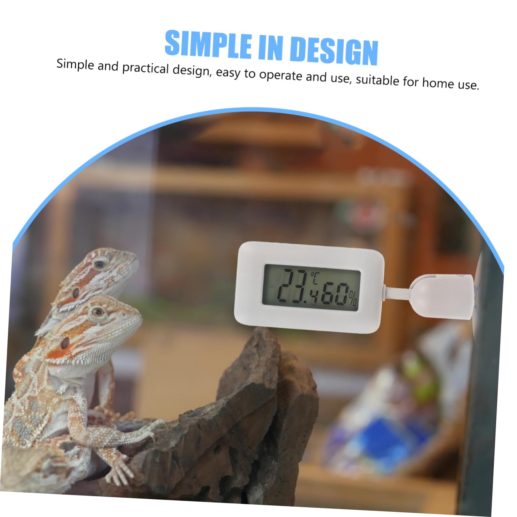 BESPORTBLE 4piezas Termómetro Digital De Reptiles Rotatorio Ventosa Medidor De Temperatura y Humedad Para Terrarios y Acuarios Pantalla Fácil Instalación Para Dragones Barbados y Otros