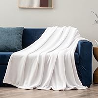 Vista 2 de BEDELITE Fleece Blanket White Throw Blanket for Couch & Bed, Luxury Plush Cozy Fuzzy Blanket 50" x 60", Super Soft Warm Lightweight Throw Blanket