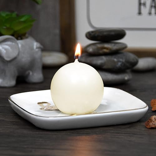 Miniatura 4 de CBZ-004 - Velas de bola de 12 piezas, 2 pulgadas, marfil, número