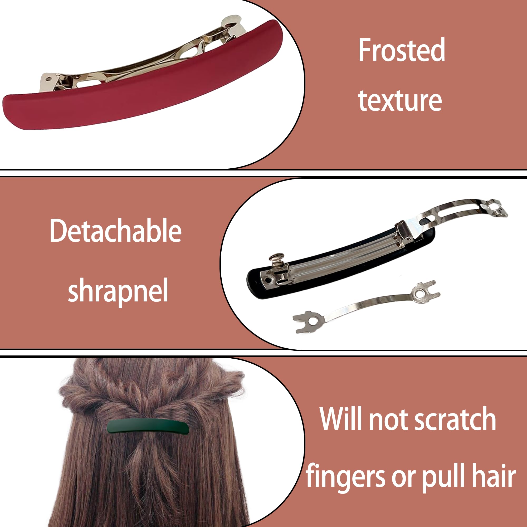 6 Pcs Matte Hair Barrettes for Women No Hair Damage Compact Lightweight Easy to Carry Barrette Hair Clips Women Elegant Decoration Enhances Temperament Barrette Hair Clips Fits Girls or Lady - Image 3