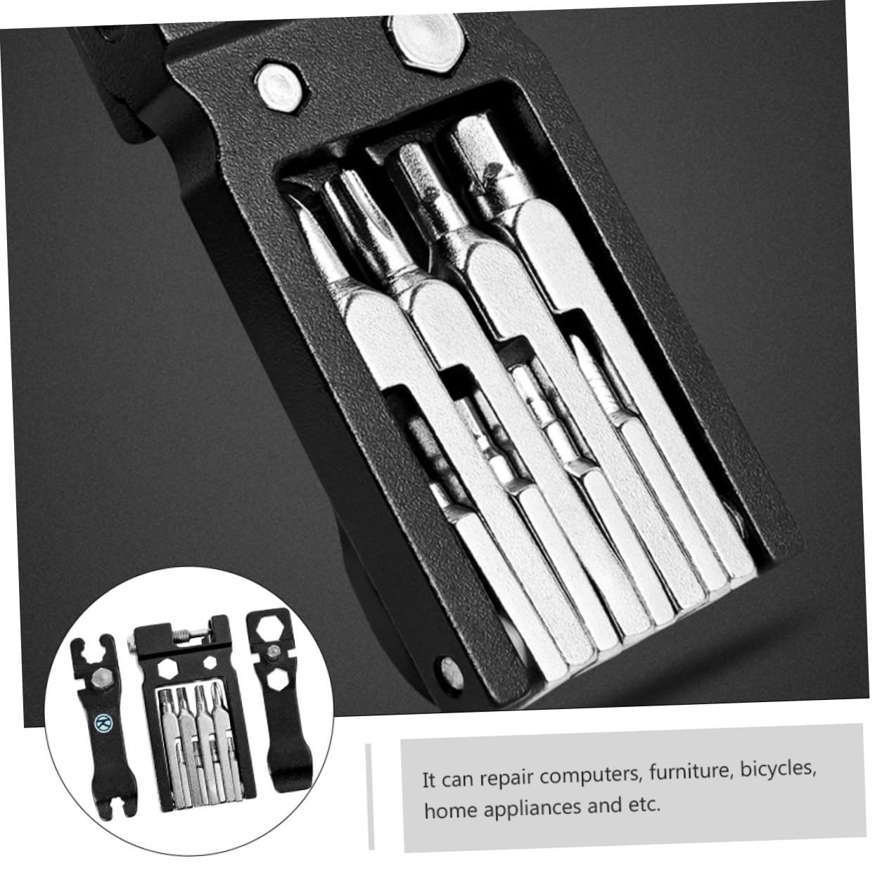FOYTOKI 20 in 1 Bike Repair Screwdriver Wrench Chain Regulator Kit Multi-function Bike Tool Kit