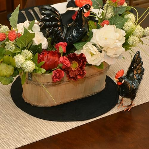 Miniatura 4 de Sweet Pea Linens Black Leaf Jacquard Charger-Center - Manteles individuales redondos - Juego de dos