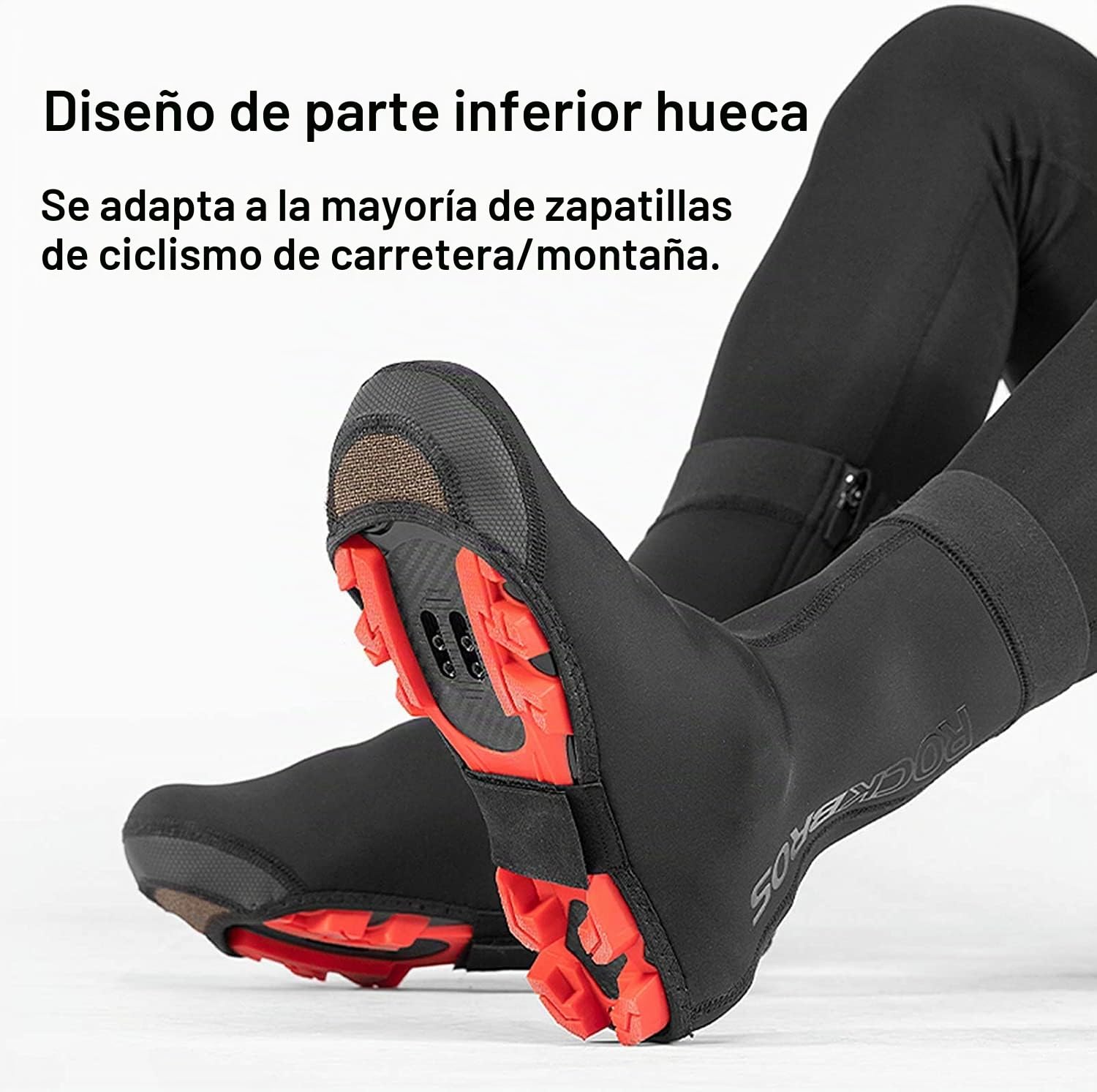 ROCKBROS - Cubierta para zapatos de ciclismo de invierno, protección de zapatos de bicicleta de carretera cálidos a prueba de viento impermeables, cubrezapatos de MTB polares resistentes protección de